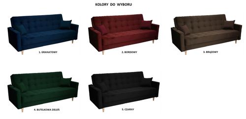 Wersalka David w skandynawskim stylu Bordowa na Arena.pl