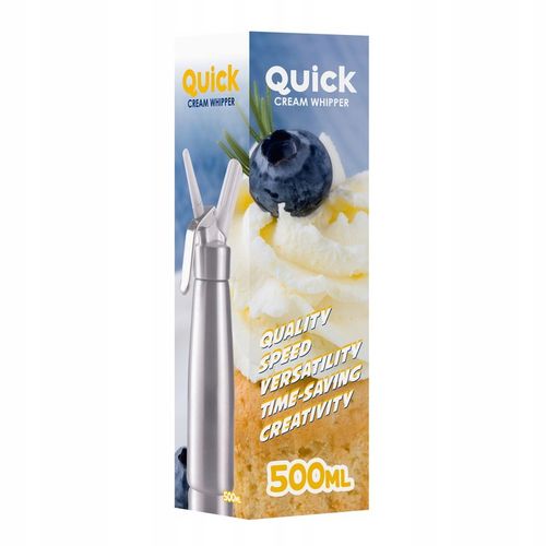 Syfon QUICK CREAM WHIPPER do Bitej Śmietany Saturator Srebrny 0,5L ART na Arena.pl