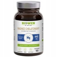 Biowen MAGNEZ CHELATOWANY 840 mg Diglicynian 100 kaps SKURCZE mięśnie SERCE