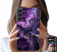 ETUI DO SAMSUNG GALAXY S22 - FIOLETOWY MARMUREK MODNE KOBIECE + SZKŁO