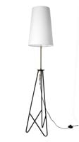 Taflo lampa podłogowa czarno złota 1x60W E27 abażur biały