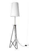 Taflo lampa podłogowa czarno złota 1x60W E27 abażur biały