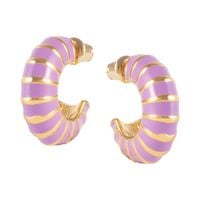 Kolczyki półkola z kolorową emalią (P25/WIO/43AU)