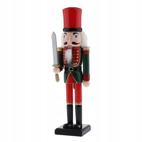 30cm Drewniany Dziadek do Orzechów Solider Figury Model Pacynka Lalka na Arena.pl