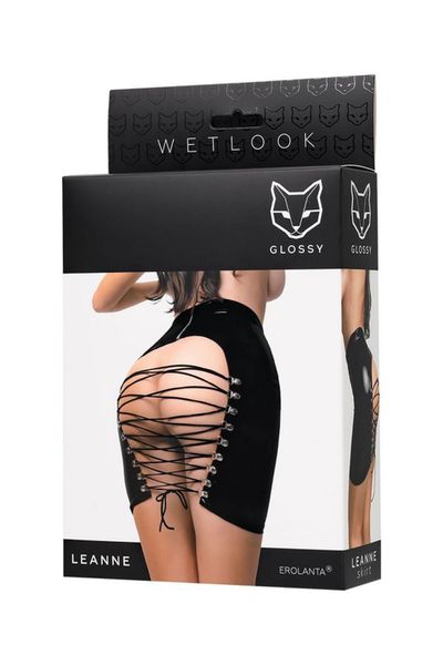 Wetlook Skirt Leanne - Black Xl zdjęcie 5