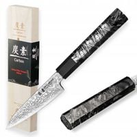NÓŻ KUCHENNY UNIWERSALNY ZE STALI DAMASCEŃSKIEJ DELLINGER CARBON FIBER VG10