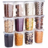 12x Pojemniki KUCHENNE produkty sypkie żywność kawę cukier sól makaron 1L