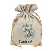 Woreczek Lniany na Zioła Rumianek. Woreczek z Naturalnego Lnu na Rumianek