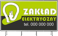 BANER REKLAMOWY 200x100 cm projekt w cenie ZAKŁAD ELEKTRYCZNY