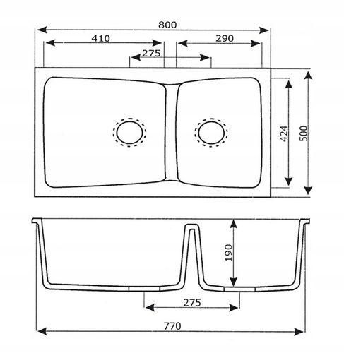 ZLEW ZLEWOZMYWAK GRANIT 8 kolorów 80x50 + SYFON na Arena.pl