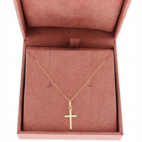 Złoty Komplet Chrzest Komunia łańcuszek ankier 45 cm + krzyżyk pr. 333 na Arena.pl