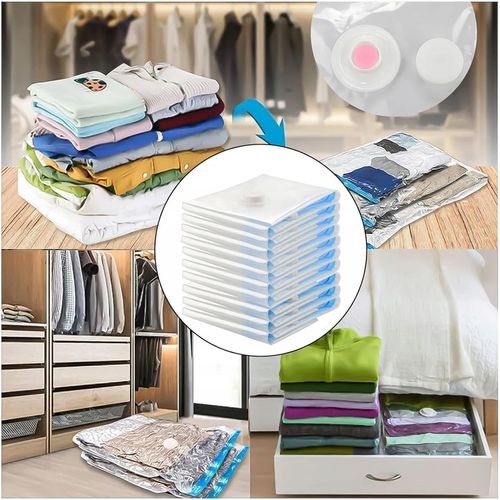 Worki Próżniowe na Ubrania Pościel do Pakowania 14 szt Zestaw + Pompka na Arena.pl