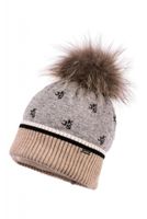 JAMIKS Kortez czapka z pomponem dla chłopca szara-beżowa 46-48