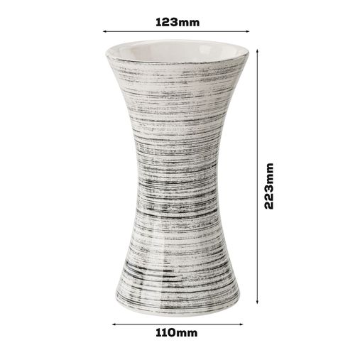 Wazon Ceramiczny Klepsydra  Biały czarny flakon na Arena.pl