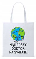 Dla Doktora Lekarza Torba Eco Biała Shopper Z Nadrukiem Ze Zdjęciem