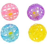 BASICS Piłki z dzwonkiem 4 szt. piłka ażurowa zabawka dla kota 4 cm