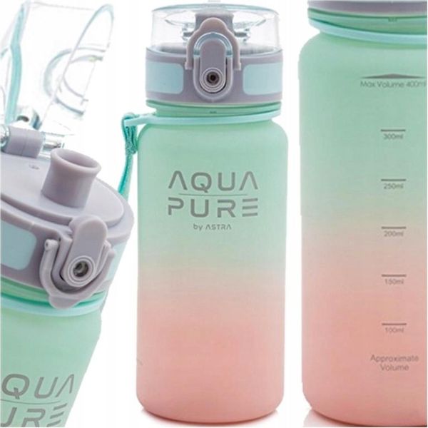 BIDON AQUA PURE BY ASTRA 400ML MIETOWO-ROZOWY 511 023 002 zdjęcie 1