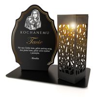 ZNICZ solarny AŻUROWY z metalową podstawką DEDYKACJA dla TATY