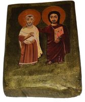 Ikona Przyjaźni Jezus i święty Menas