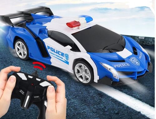 AUTO ROBOT ZDALNIE STEROWANY 2w1 TRANSFORMACJA POLICJA RADIOWÓZ PILOT LED na Arena.pl