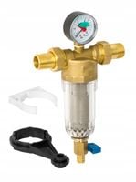 2X FILTR DO WODY MECHANICZNY SAMOCZYSZCZĄCY Z MANOMETREM 3/4" DN20 Z PŁUKAN