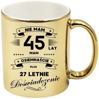 KUBEK ZŁOTY PREMIUM PREZENT NA 45 URODZINY ORYGINALNY UPOMINEK