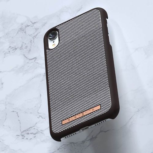 Materiałowe etui iPhone XR (Dark Brown Pattern 1) na Arena.pl