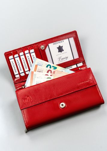 skórzany portfel damski w orientacji poziomej na zatrzask - 4u cavaldi na Arena.pl
