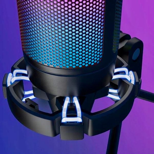 MIKROFON DO STREAMINGU ZE ŚWIATŁEM LED GAMINGOWY OBRACANY DO KOMPUTERA zdjęcie 5