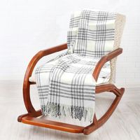 Koc Z Wełny Nowozelandzkiej 150X200 Krata Nz0702