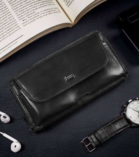 Skórzane etui na pasek z miejscem na karty i dokumenty, RFID na Arena.pl