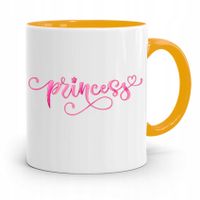 Kubek Żółty Dzień Dziecka Córki Princess Prezent Z Nadrukiem Ze Zdjęciem