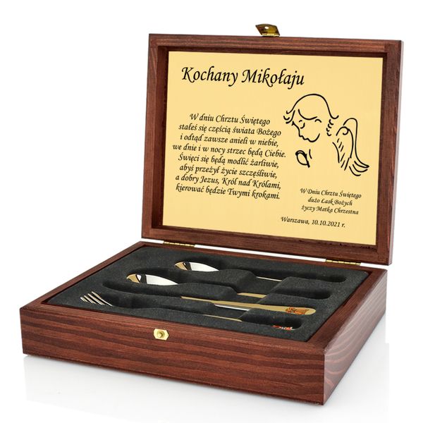 Sztućce PYCHOTKI grawer Prezent na CHRZEST zdjęcie 4