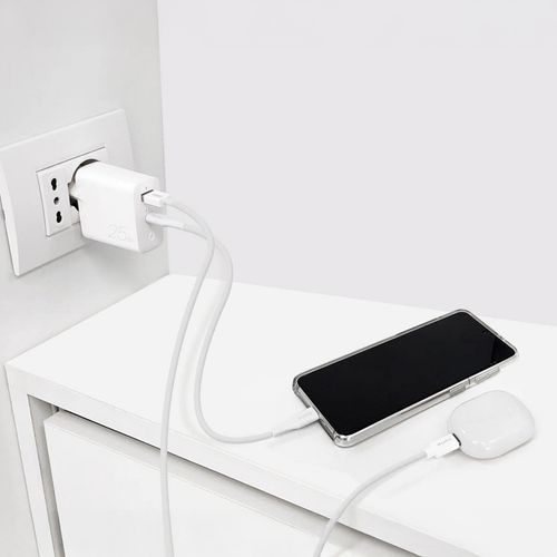ładowarka sieciowa usb-a usb-c pd 25w - biała na Arena.pl
