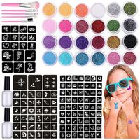 DUŻY ZESTAW DO TATUAŻY BROKATOWYCH KOLOROWANIA WŁOSÓW PAZNOKCI BROKATOWE