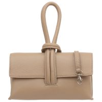 VERA PELLE torebka damska skórzana listonoszka z paskiem V682 beżowa