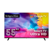 telewizor kruger&matz 55" uhd google tv  dvb-t2/t/c  h.265  hevc