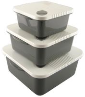 3X POJEMNIK DO MIKROFALI MIKROFALÓWKI ZESTAW ŻYWNOŚĆ 0,75/1,5/2,75L