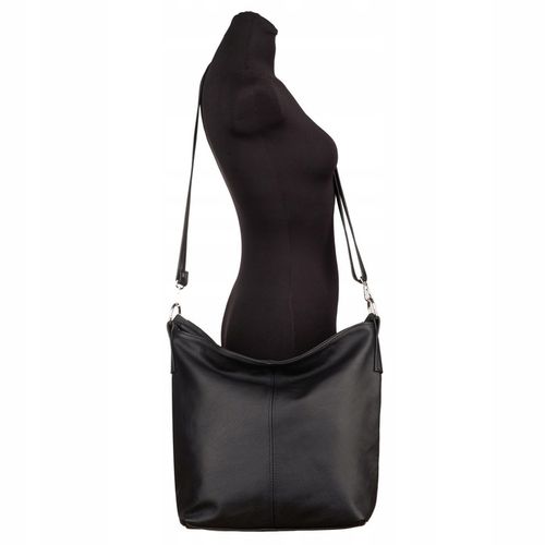 CZARNA TOREBKA SKÓRA NATURALNA WOREK SHOPPER A4 KLASYCZNA TORBA SKÓRZANA na Arena.pl