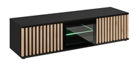 Szafka RTV 3- Drzwiowa 3D 160 cm Czarna KARMEN AM