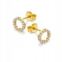 CELEBRYTKI ZŁOTE KOLCZYKI KOŁA KÓŁKA SZTYFT 333 8K