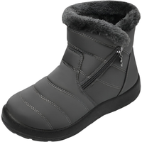 Śniegowce damskie ocieplane buty zimowe wodoodporne szare futerko r. 41