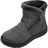 Śniegowce damskie ocieplane buty zimowe wodoodporne szare futerko r. 41