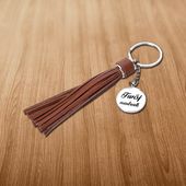 Brelok okrągły z długimi frędzlami z Twoim zdjęciem