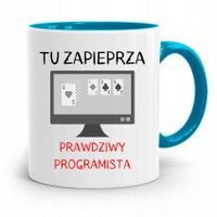 Kubek Błękitny Informatyka Zapieprza Programista Z Nadrukiem Ze Zdjęciem