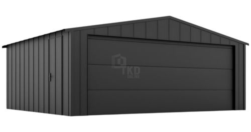 Garaż blaszany 5x4 - brama segmentowa drzwi blacha na rąbek dach TKD376 na Arena.pl