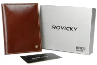 portfel damski skórzany rovicky z kieszenią na suwak i dużą przegrodą