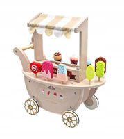 ZABAWA W SKLEP WÓZEK LODZIARNIA DREWNIANA LODY DLA DZIECI KINDERLLY