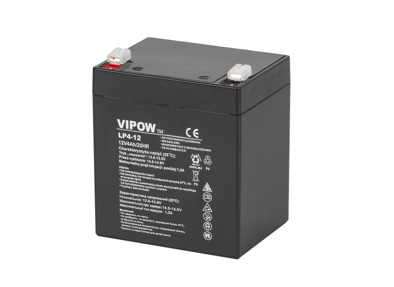BAT0210 Akumulator żelowy VIPOW 12V 4.0Ah zdjęcie 1