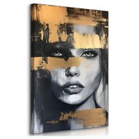 Obraz Na Płótnie Do Salonu Kobiecy Portret Glamour Abstrakcja 80cm x 120cm